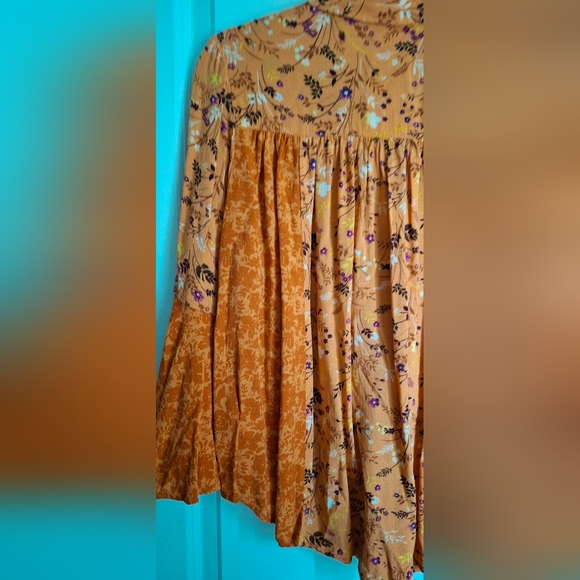 Cato floral ruffle sleeve rayon womens top size large patchwork print boho lagen - Picture 7 of 8